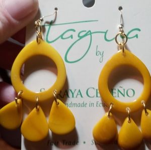 These bright yellow dangly earrings are so fun
